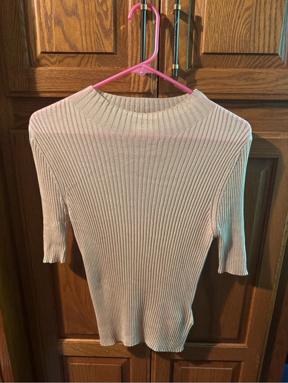 St. Agni Beige Ribbed Knit Top - Picture 2 of 4
